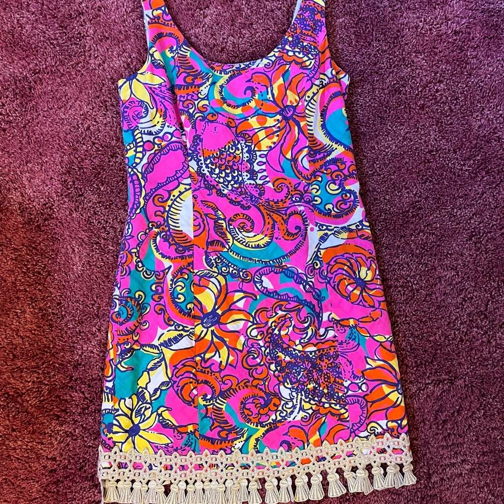 🌺Lilly Pulitzer tassel Hem Dress Sz 8